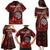 Personalised New Zealand Darts Family Matching Puletasi and Hawaiian Shirt Maori Koru Dartboard Red Flame