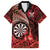 Personalised New Zealand Darts Family Matching Puletasi and Hawaiian Shirt Maori Koru Dartboard Red Flame