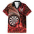 Personalised New Zealand Darts Hawaiian Shirt Maori Koru Dartboard Red Flame