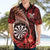 Personalised New Zealand Darts Hawaiian Shirt Maori Koru Dartboard Red Flame