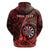 Personalised New Zealand Darts Hoodie Maori Koru Dartboard Red Flame