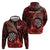 Personalised New Zealand Darts Hoodie Maori Koru Dartboard Red Flame