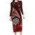 Personalised New Zealand Darts Long Sleeve Bodycon Dress Maori Koru Dartboard Red Flame