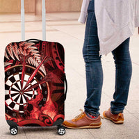 New Zealand Darts Luggage Cover Maori Koru Dartboard Red Flame
