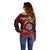Personalised New Zealand Darts Off Shoulder Sweater Maori Koru Dartboard Red Flame