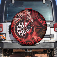 New Zealand Darts Spare Tire Cover Maori Koru Dartboard Red Flame