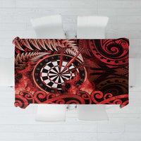 New Zealand Darts Tablecloth Maori Koru Dartboard Red Flame