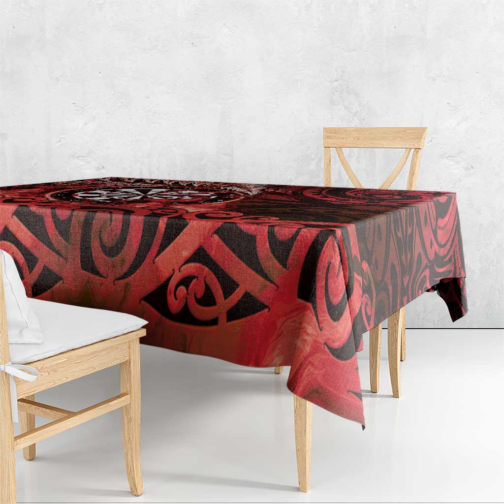 New Zealand Darts Tablecloth Maori Koru Dartboard Red Flame