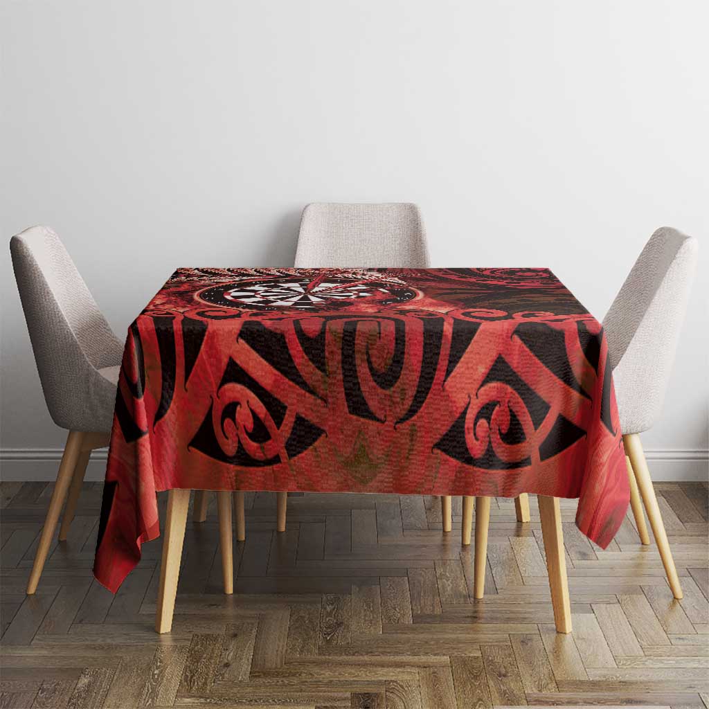 New Zealand Darts Tablecloth Maori Koru Dartboard Red Flame