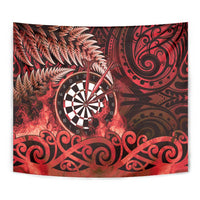 New Zealand Darts Tapestry Maori Koru Dartboard Red Flame
