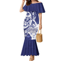 Guam Chief Quipuha Family Matching Mermaid Dress and Hawaiian Shirt Polynesian Pattern With Guasali Flowers