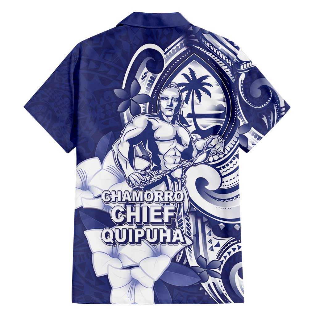 Guam Chief Quipuha Family Matching Off Shoulder Short Dress and Hawaiian Shirt Polynesian Pattern With Guasali Flowers