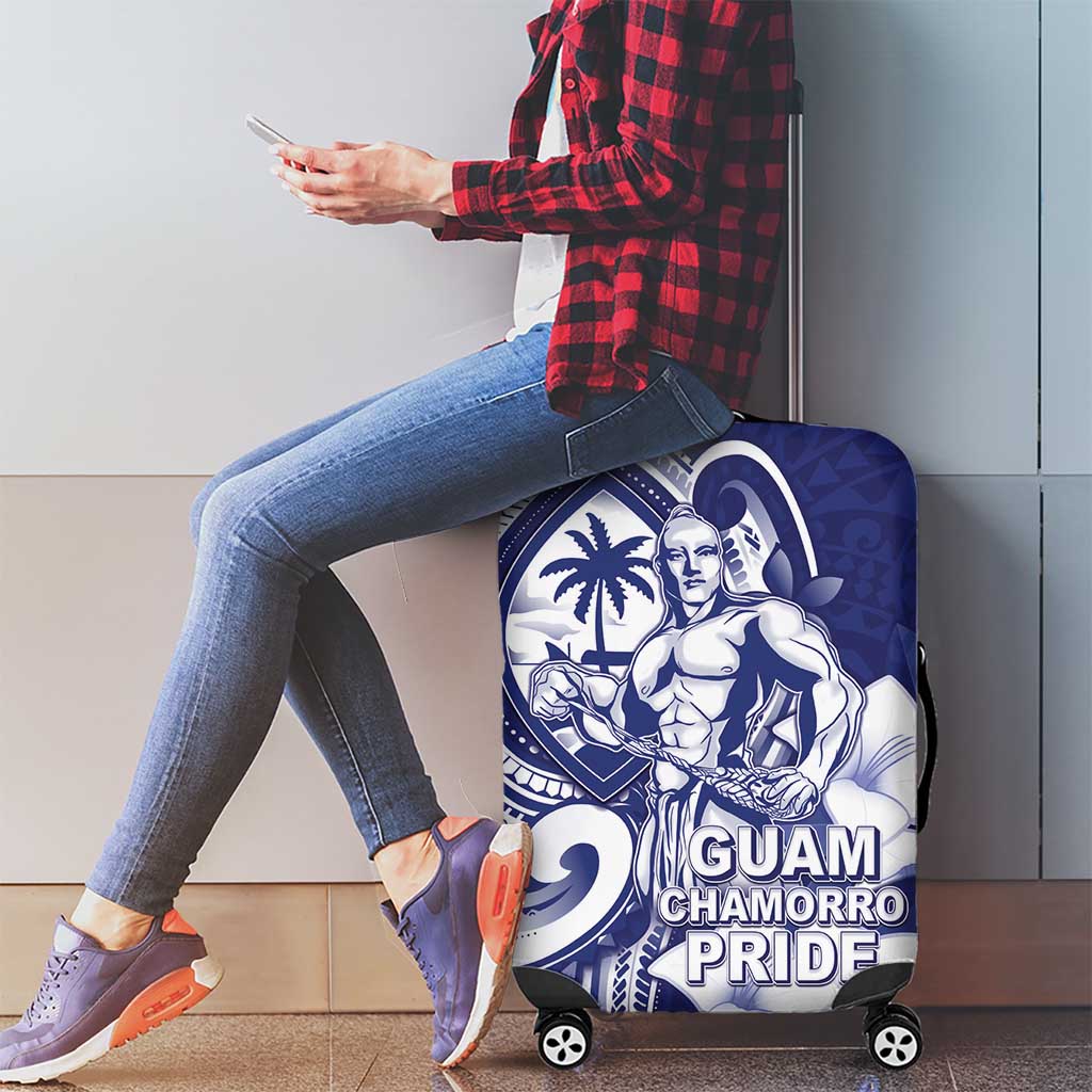 Guam Chief Quipuha Luggage Cover Polynesian Pattern With Guasali Flowers