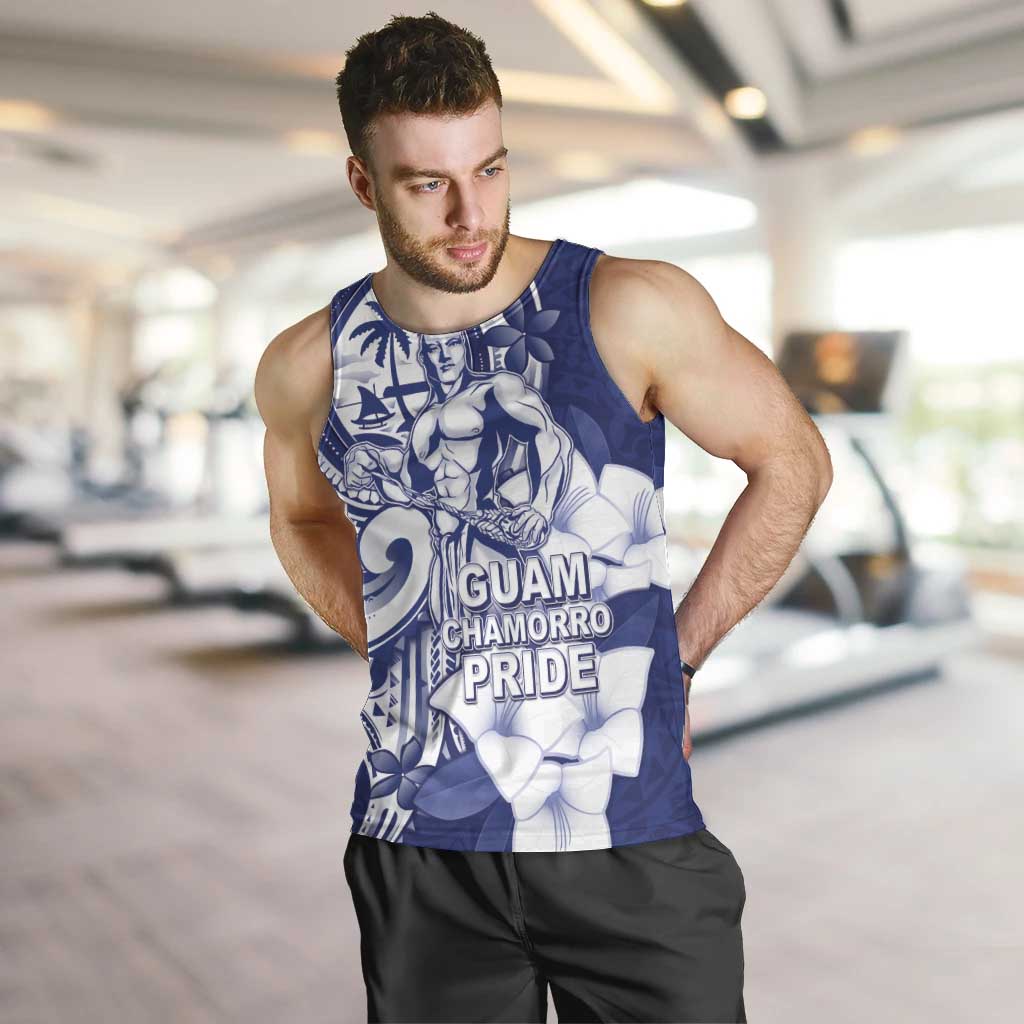 Guam Chief Quipuha Men Tank Top Polynesian Pattern With Guasali Flowers