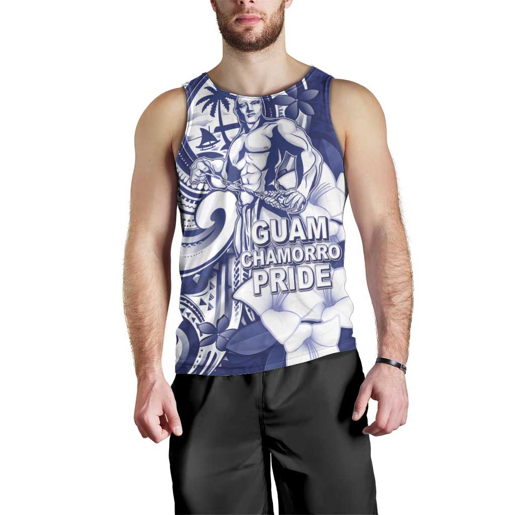 Guam Chief Quipuha Men Tank Top Polynesian Pattern With Guasali Flowers