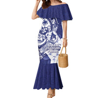 Guam Chief Quipuha Mermaid Dress Polynesian Pattern With Guasali Flowers