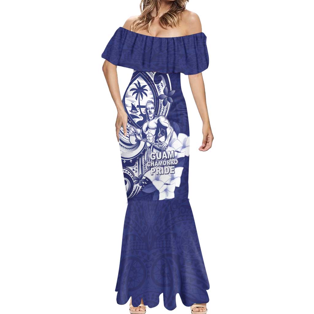 Guam Chief Quipuha Mermaid Dress Polynesian Pattern With Guasali Flowers