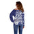 Guam Chief Quipuha Off Shoulder Sweater Polynesian Pattern With Guasali Flowers