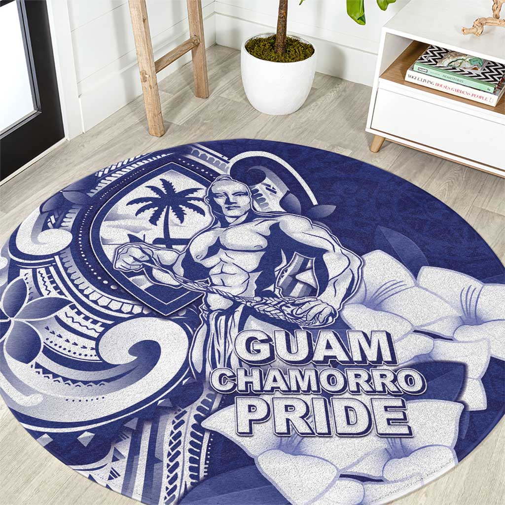 Guam Chief Quipuha Round Carpet Polynesian Pattern With Guasali Flowers