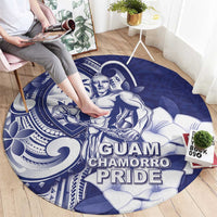 Guam Chief Quipuha Round Carpet Polynesian Pattern With Guasali Flowers