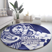 Guam Chief Quipuha Round Carpet Polynesian Pattern With Guasali Flowers