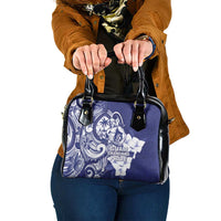 Guam Chief Quipuha Shoulder Handbag Polynesian Pattern With Guasali Flowers