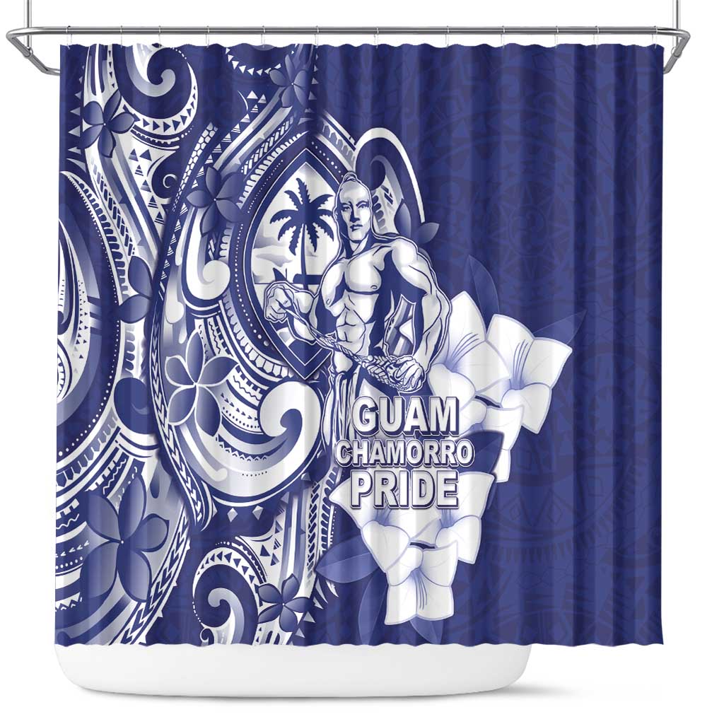 Guam Chief Quipuha Shower Curtain Polynesian Pattern With Guasali Flowers