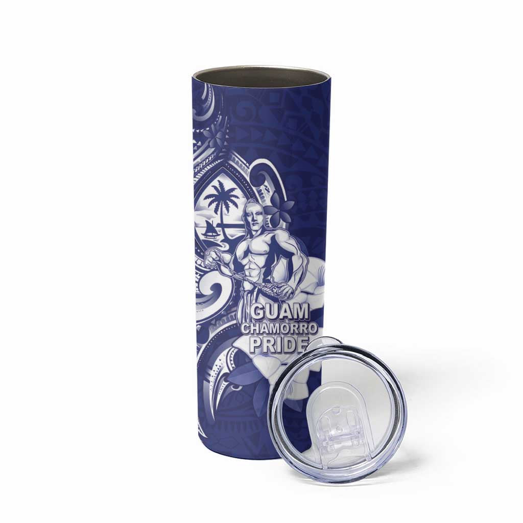 Guam Chief Quipuha Skinny Tumbler Polynesian Pattern With Guasali Flowers