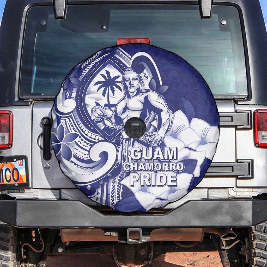 Guam Chief Quipuha Spare Tire Cover Polynesian Pattern With Guasali Flowers