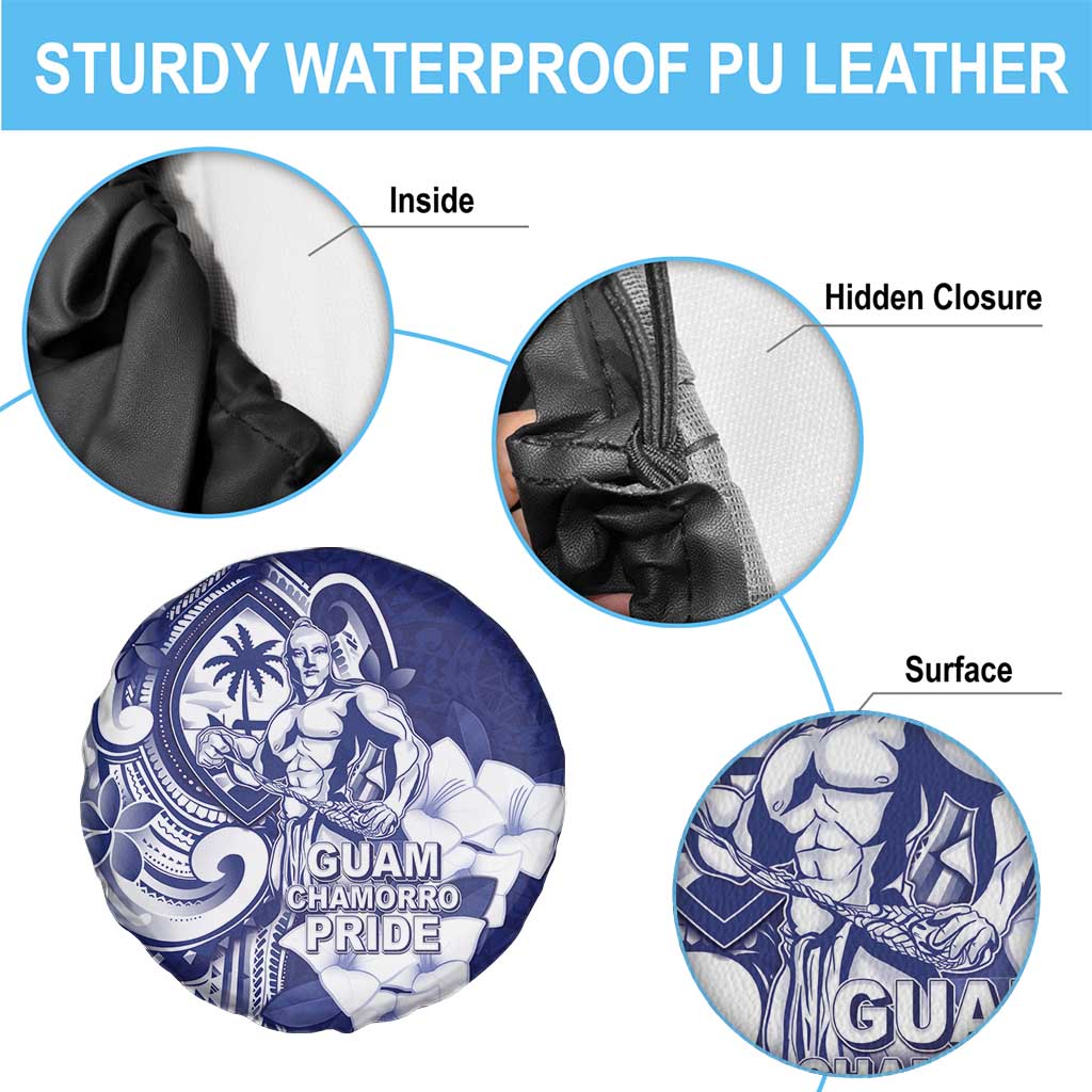 Guam Chief Quipuha Spare Tire Cover Polynesian Pattern With Guasali Flowers