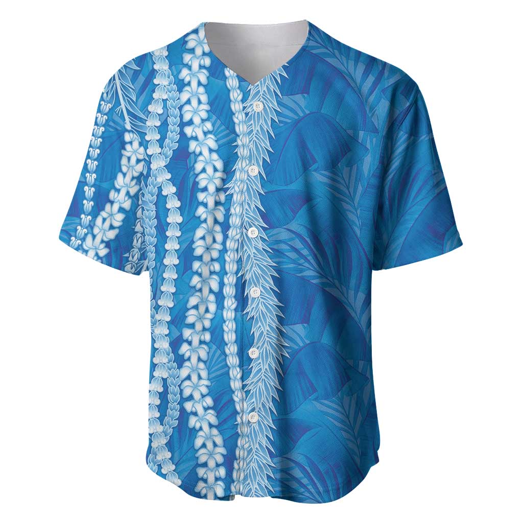 Hawaii Prince Kuhio Baseball Jersey Blue Hawaiian Lau Maia With Leis