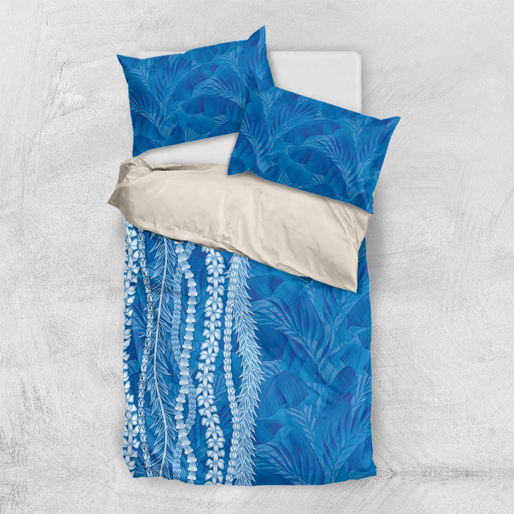 Hawaii Prince Kuhio Bedding Set Blue Hawaiian Lau Maia With Leis