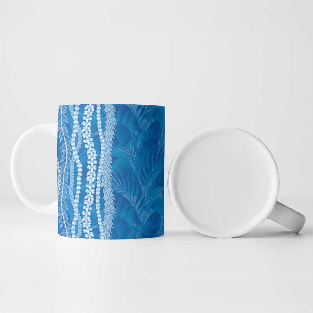 Hawaii Prince Kuhio Ceramic Mug Blue Hawaiian Lau Maia With Leis