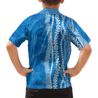 Hawaii Prince Kuhio Family Matching Off The Shoulder Long Sleeve Dress and Hawaiian Shirt Blue Hawaiian Lau Maia With Leis LT05 - Polynesian Pride