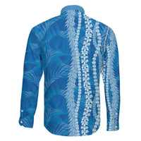 Hawaii Prince Kuhio Family Matching Off The Shoulder Long Sleeve Dress and Hawaiian Shirt Blue Hawaiian Lau Maia With Leis LT05 - Polynesian Pride