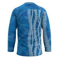 Hawaii Prince Kuhio Hockey Jersey Blue Hawaiian Lau Maia With Leis