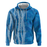 Hawaii Prince Kuhio Hoodie Blue Hawaiian Lau Maia With Leis LT05 Pullover Hoodie Blue - Polynesian Pride