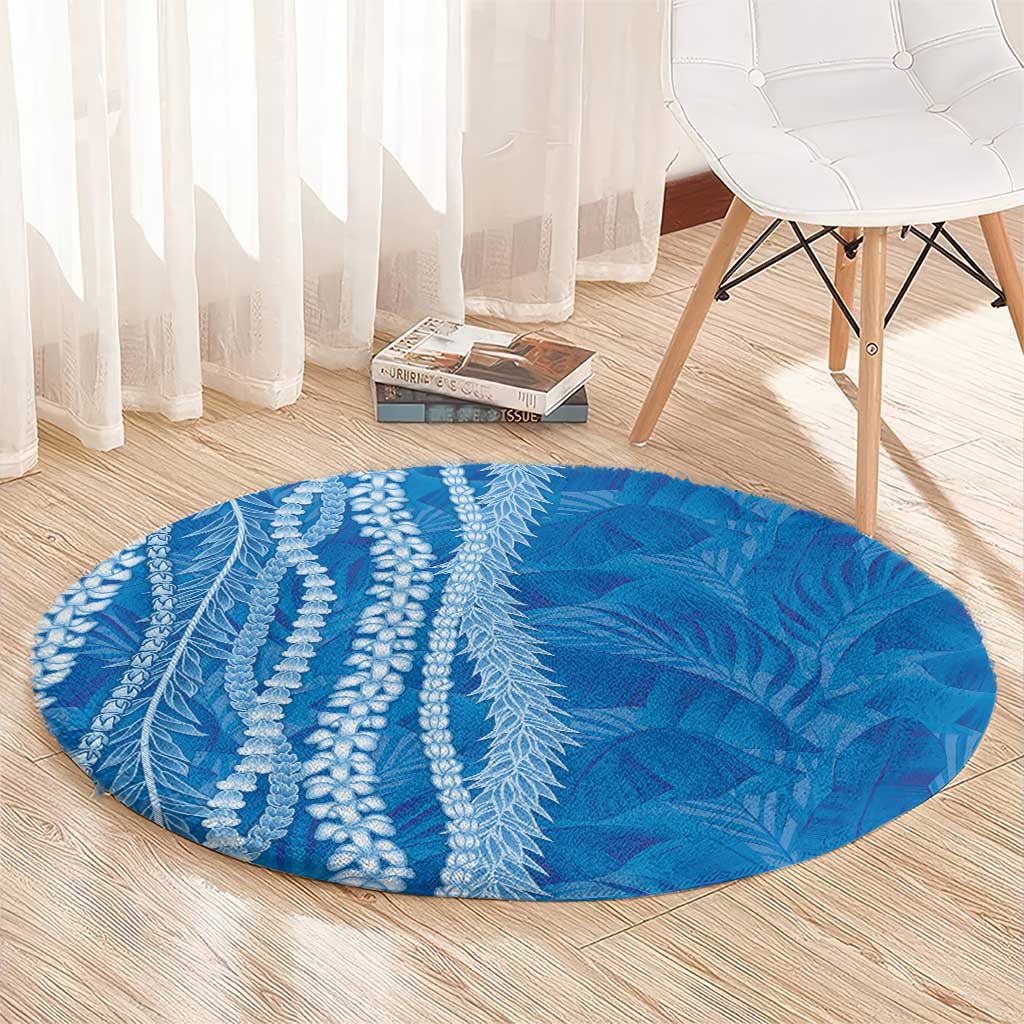 Hawaii Prince Kuhio Round Carpet Blue Hawaiian Lau Maia With Leis LT05 - Polynesian Pride