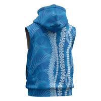 Hawaii Prince Kuhio Sleeveless Zip Hoodie Blue Hawaiian Lau Maia With Leis LT05 - Polynesian Pride