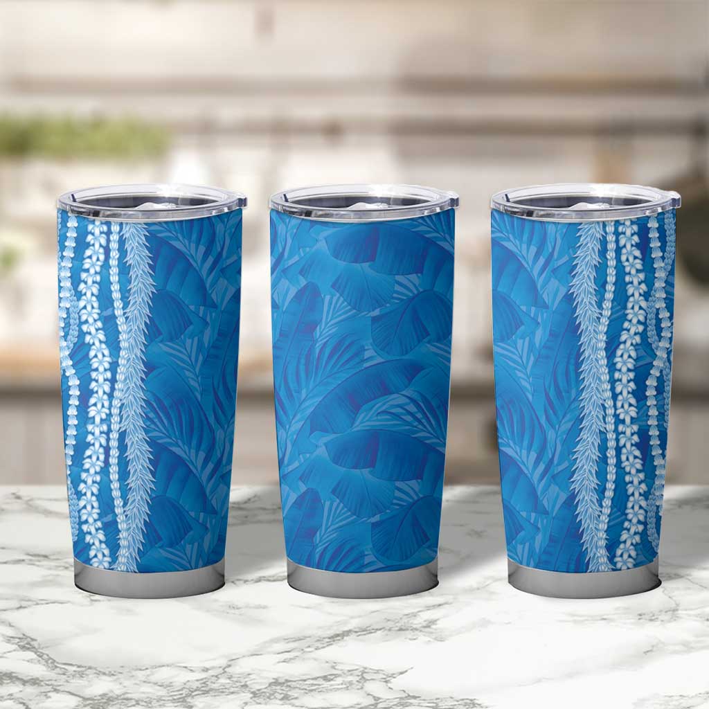 Hawaii Prince Kuhio Tumbler Cup Blue Hawaiian Lau Maia With Leis