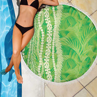 Hawaii Prince Kuhio Beach Blanket Lime Green Hawaiian Lau Maia With Leis LT05 - Polynesian Pride
