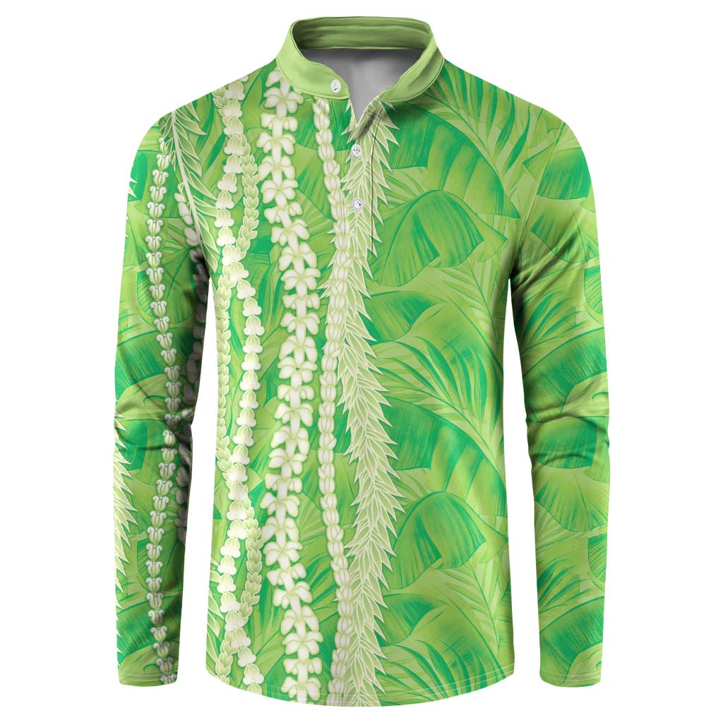 Hawaii Prince Kuhio Button Sweatshirt Lime Green Hawaiian Lau Maia With Leis