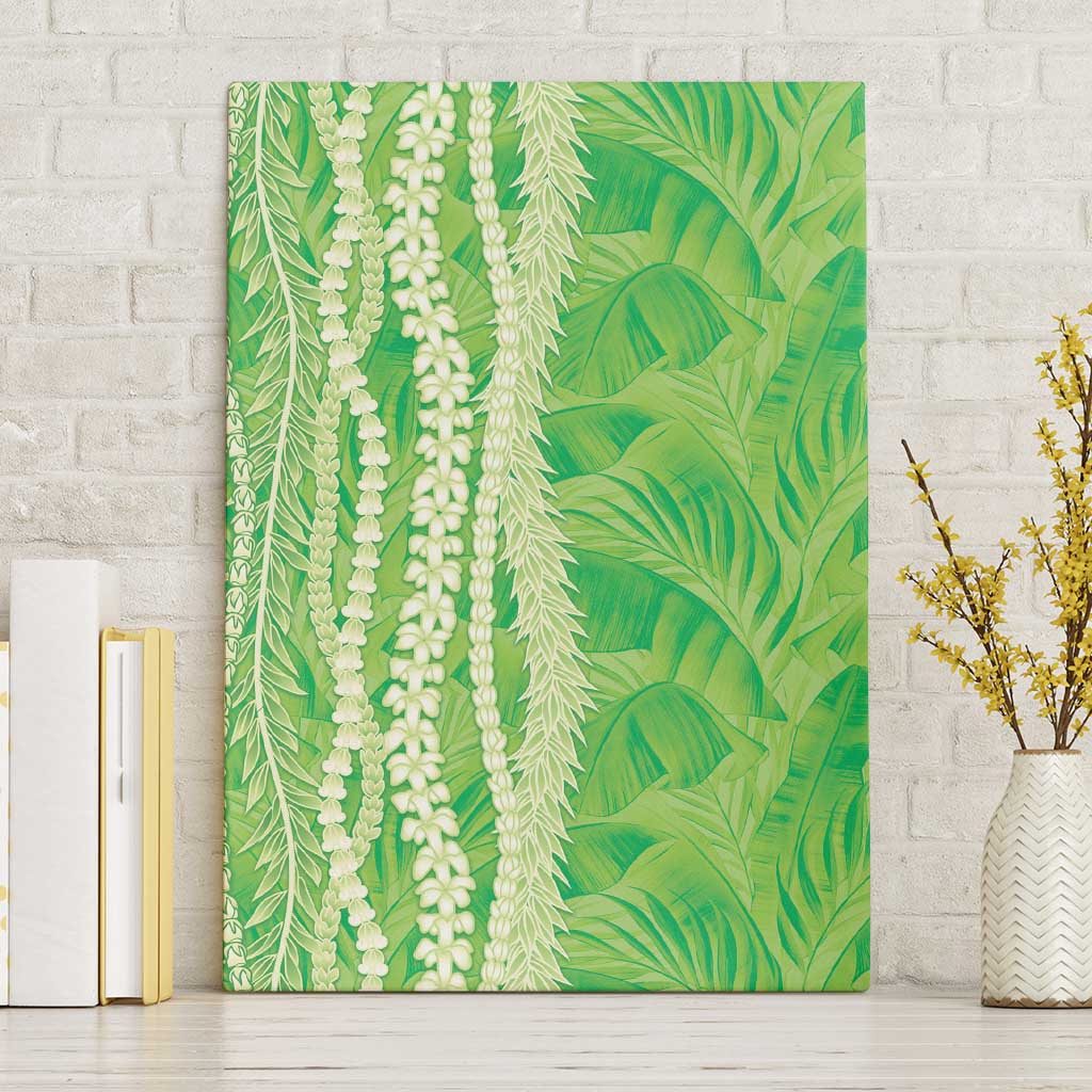 Hawaii Prince Kuhio Canvas Wall Art Lime Green Hawaiian Lau Maia With Leis
