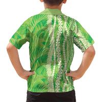 Hawaii Prince Kuhio Kid Hawaiian Shirt Lime Green Hawaiian Lau Maia With Leis LT05 - Polynesian Pride