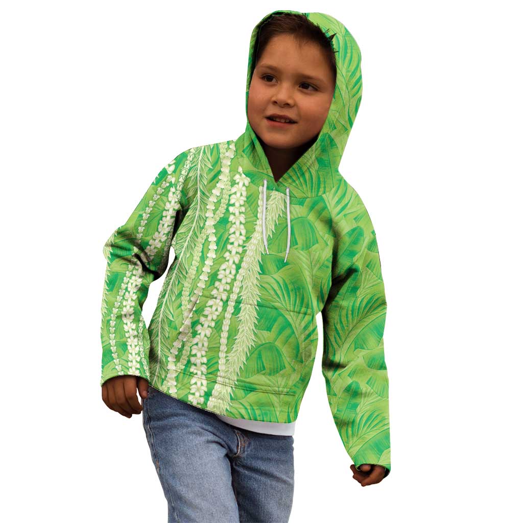 Hawaii Prince Kuhio Kid Hoodie Lime Green Hawaiian Lau Maia With Leis LT05 - Polynesian Pride