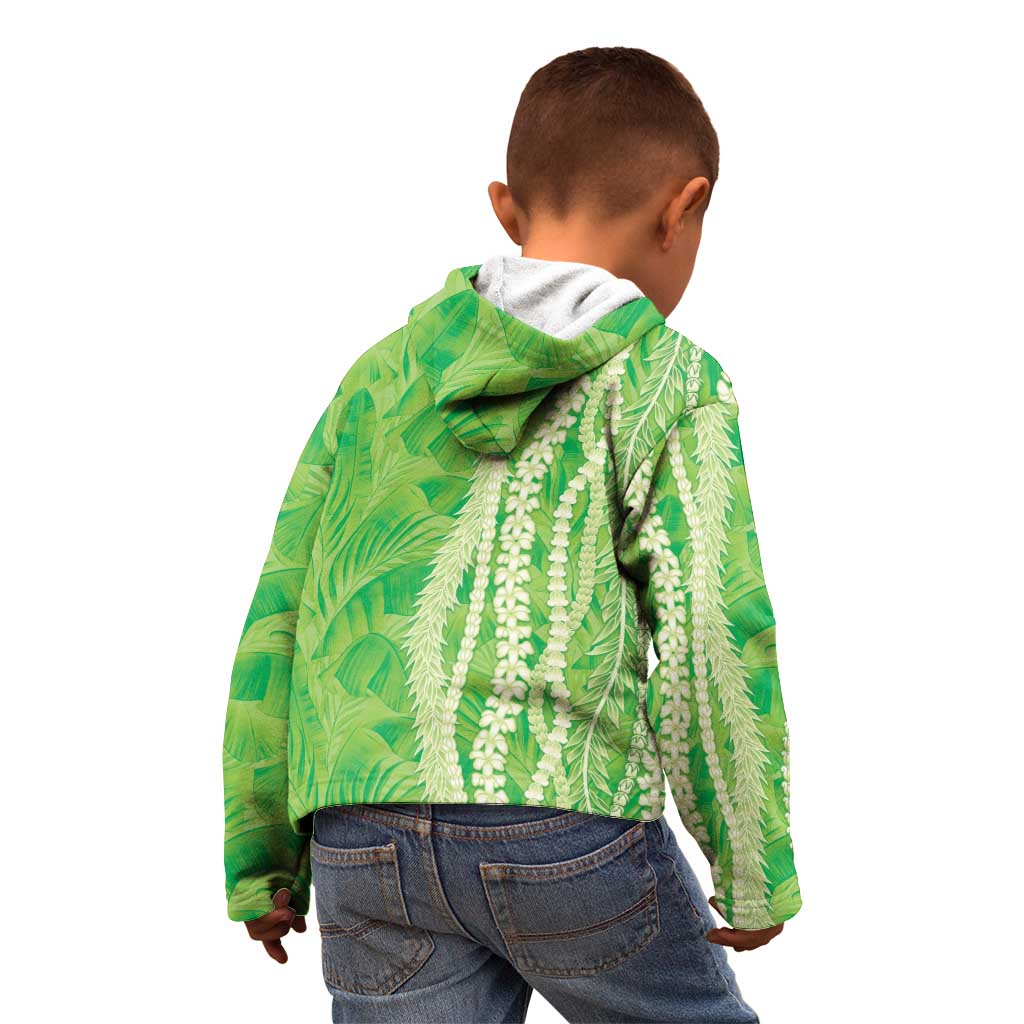 Hawaii Prince Kuhio Kid Hoodie Lime Green Hawaiian Lau Maia With Leis LT05 - Polynesian Pride
