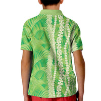 Hawaii Prince Kuhio Kid Polo Shirt Lime Green Hawaiian Lau Maia With Leis LT05 - Polynesian Pride