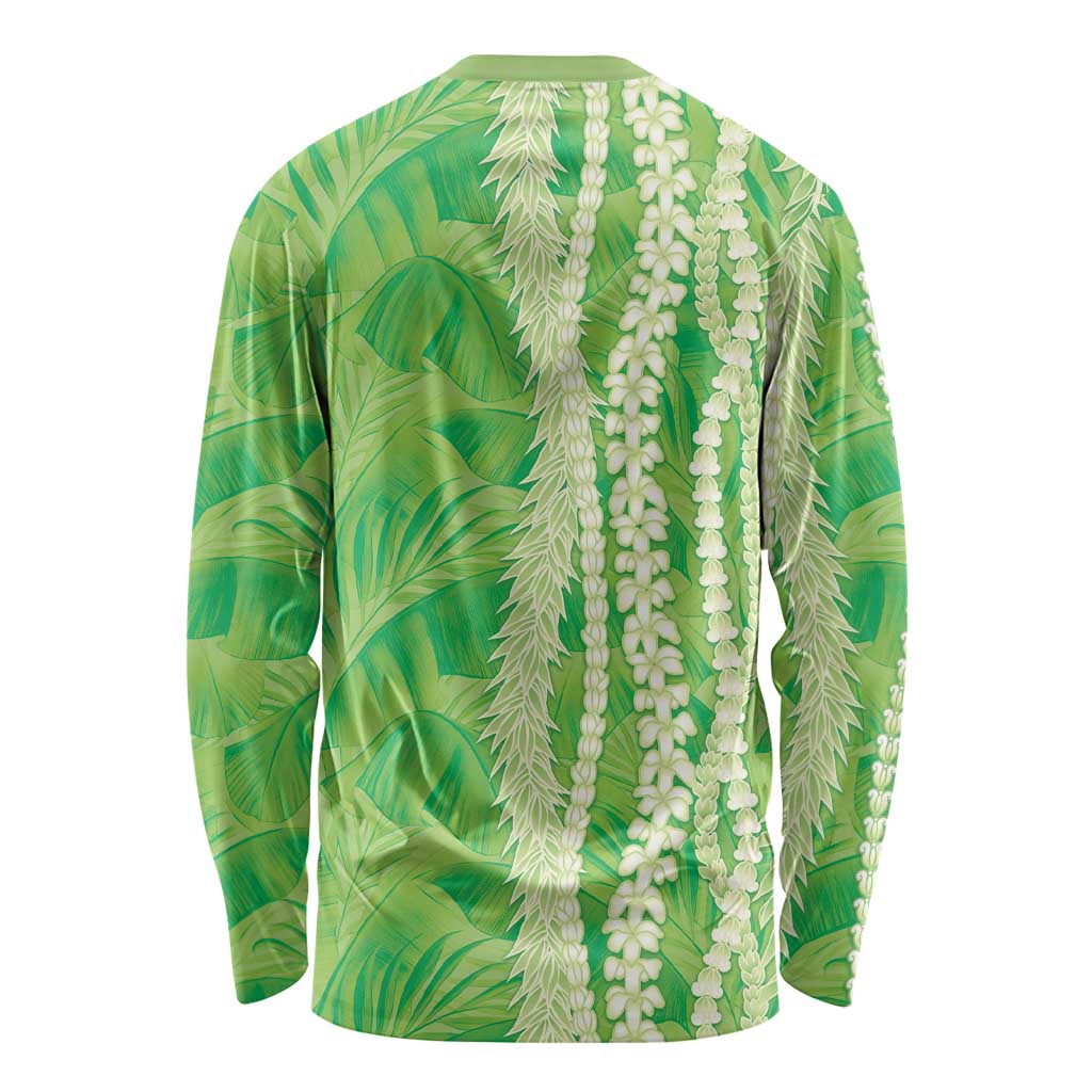 Hawaii Prince Kuhio Long Sleeve Shirt Lime Green Hawaiian Lau Maia With Leis