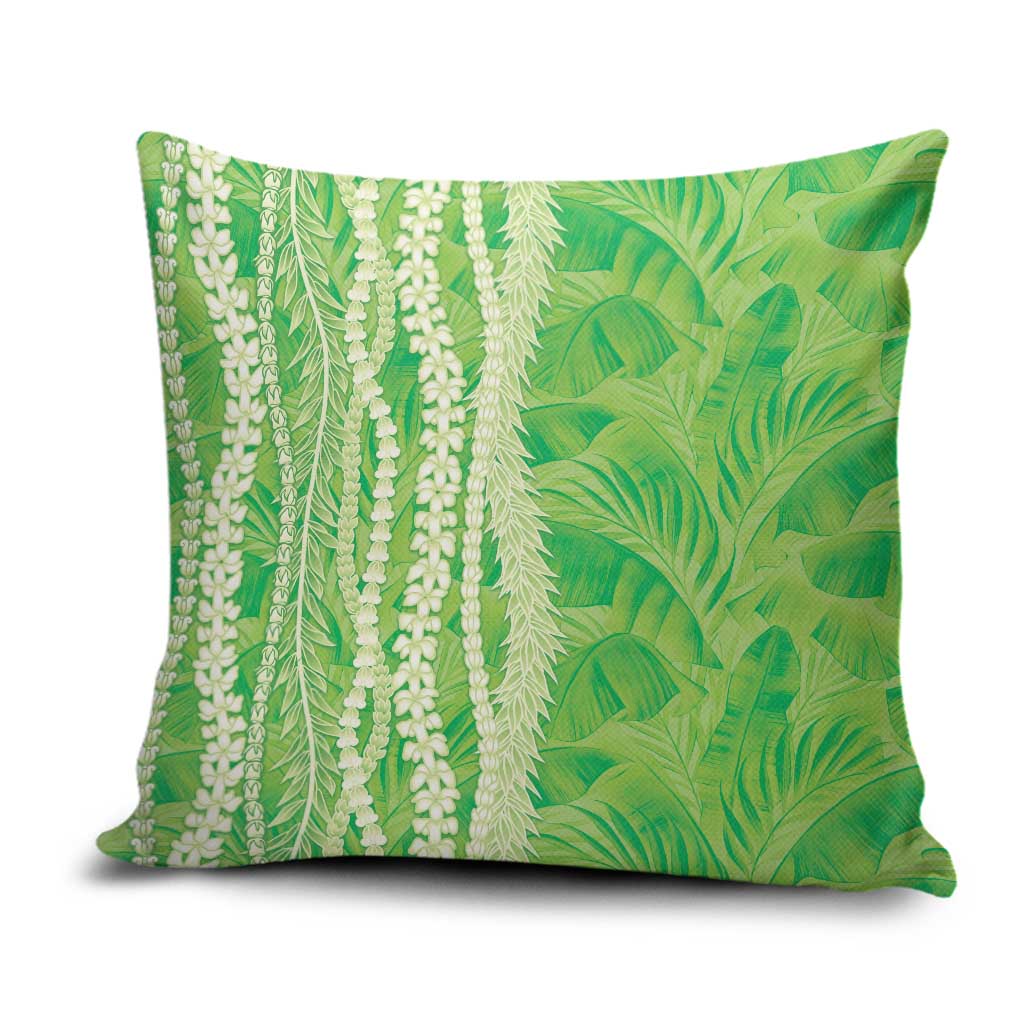 Hawaii Prince Kuhio Pillow Cover Lime Green Hawaiian Lau Maia With Leis