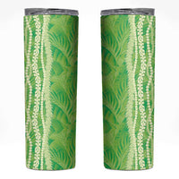 Hawaii Prince Kuhio Skinny Tumbler Lime Green Hawaiian Lau Maia With Leis LT05 Green - Polynesian Pride